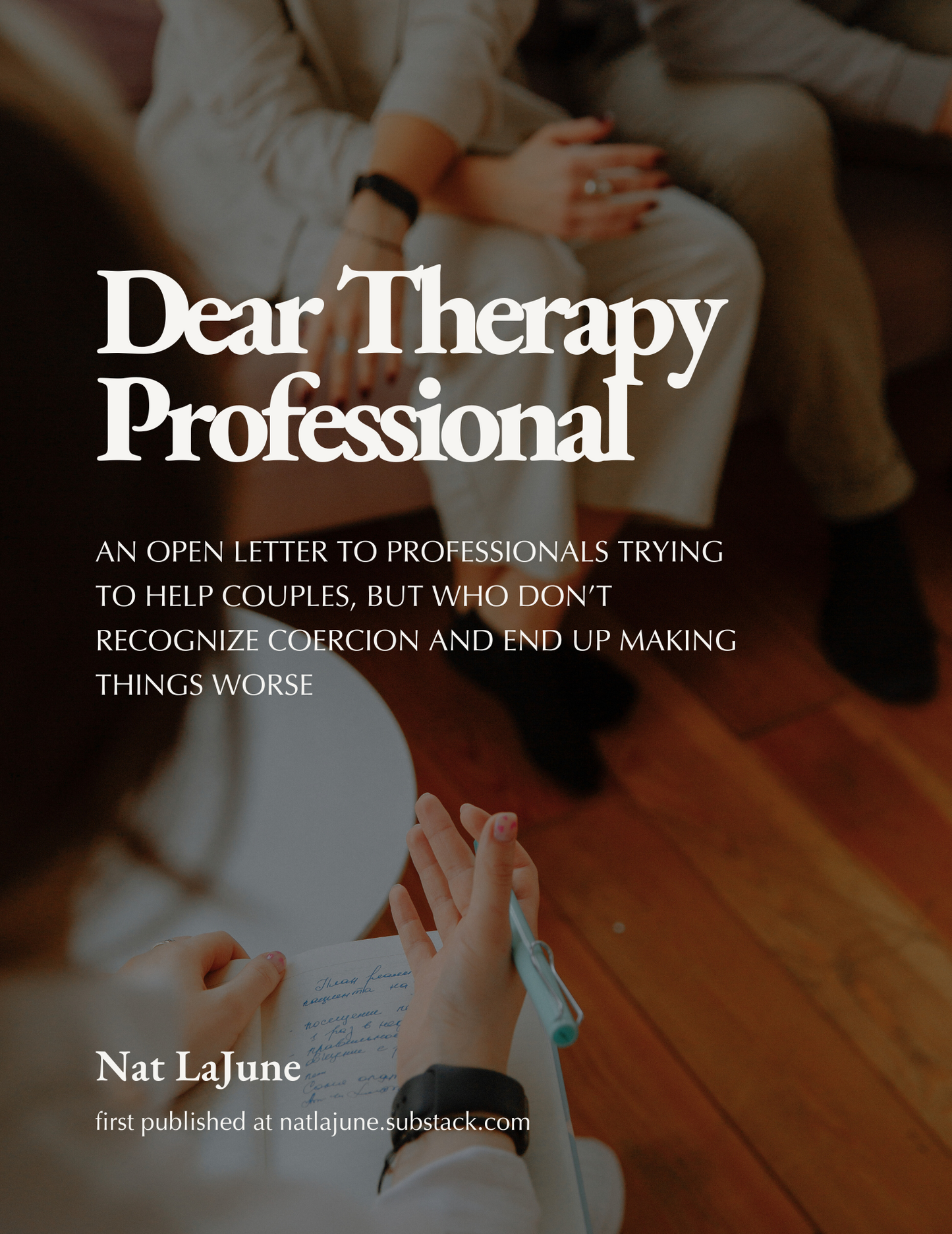Dear Therapy Professional (PDF)